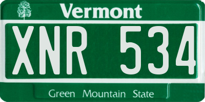 VT license plate XNR534