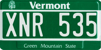 VT license plate XNR535