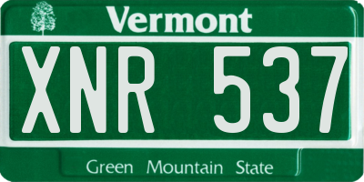 VT license plate XNR537