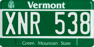 VT license plate XNR538