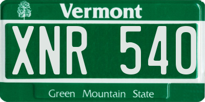 VT license plate XNR540