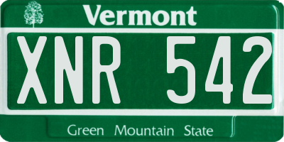 VT license plate XNR542