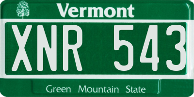 VT license plate XNR543