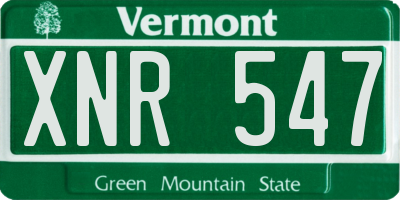 VT license plate XNR547