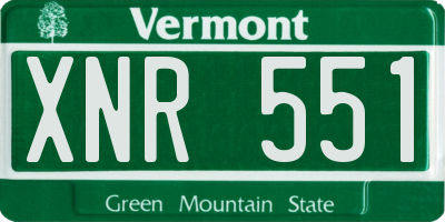 VT license plate XNR551