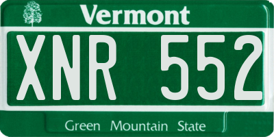 VT license plate XNR552
