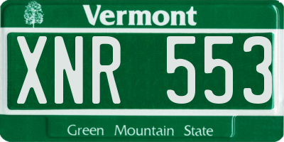 VT license plate XNR553