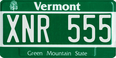 VT license plate XNR555
