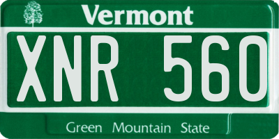 VT license plate XNR560