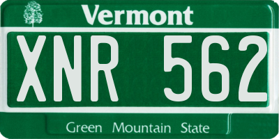VT license plate XNR562