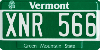 VT license plate XNR566