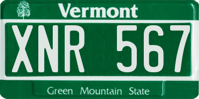 VT license plate XNR567