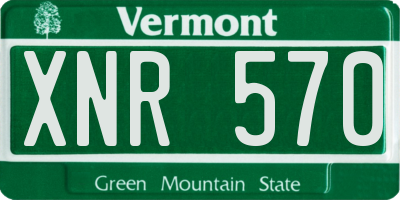 VT license plate XNR570