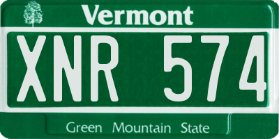 VT license plate XNR574