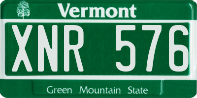 VT license plate XNR576