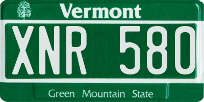 VT license plate XNR580