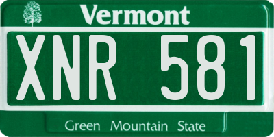 VT license plate XNR581
