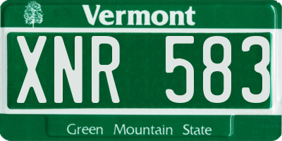 VT license plate XNR583
