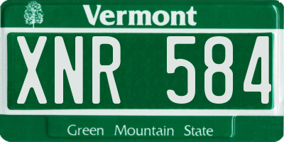 VT license plate XNR584
