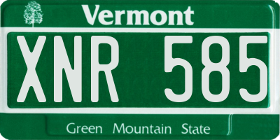 VT license plate XNR585