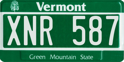 VT license plate XNR587