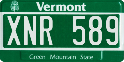 VT license plate XNR589