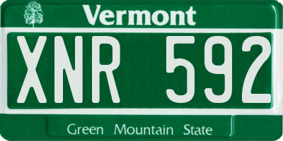 VT license plate XNR592