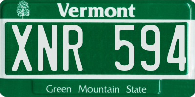 VT license plate XNR594