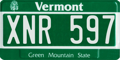 VT license plate XNR597
