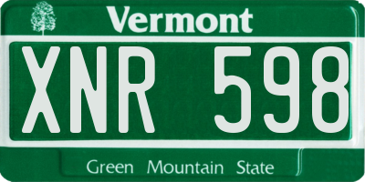 VT license plate XNR598