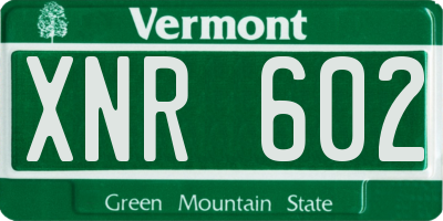 VT license plate XNR602