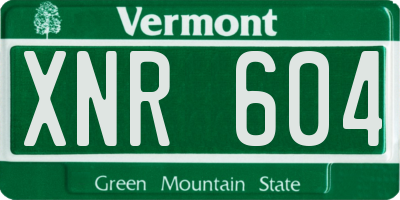 VT license plate XNR604