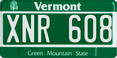 VT license plate XNR608