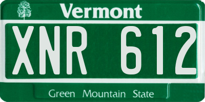 VT license plate XNR612