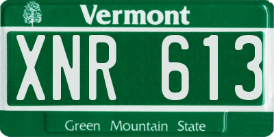 VT license plate XNR613
