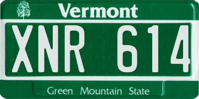VT license plate XNR614