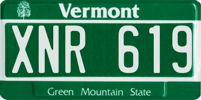 VT license plate XNR619