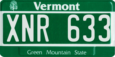 VT license plate XNR633