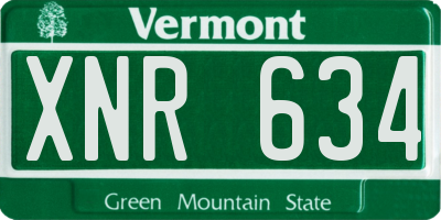 VT license plate XNR634