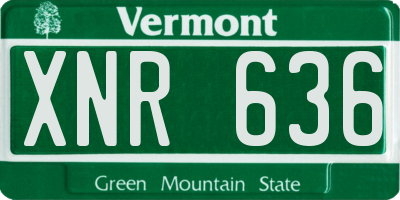 VT license plate XNR636