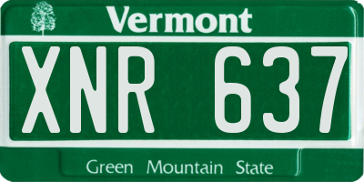 VT license plate XNR637