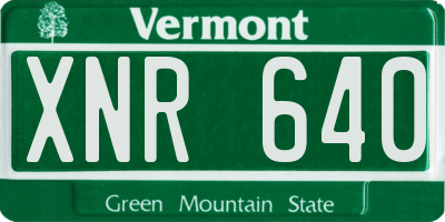 VT license plate XNR640