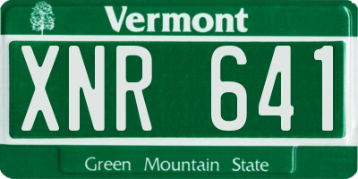 VT license plate XNR641