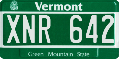 VT license plate XNR642