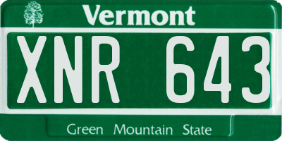 VT license plate XNR643