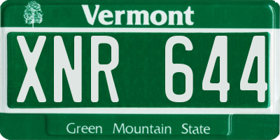VT license plate XNR644
