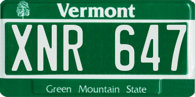 VT license plate XNR647