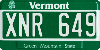 VT license plate XNR649