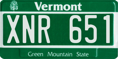 VT license plate XNR651