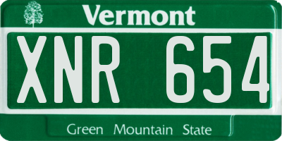 VT license plate XNR654